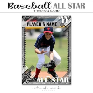 Modelo de cartão colecionável All Star Baseball - Esportes - Jogador estrela - Alta qualidade