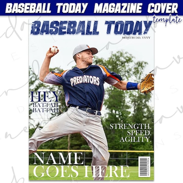 Baseball Today- Magazine Cover Template- Custom- Google Slides- High Quality