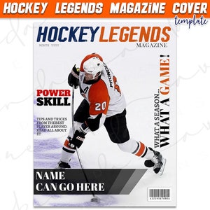 Hockey Legends- Magazine Cover Template- Custom- Google Slides- High Quality