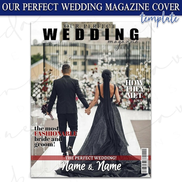 Our Perfect Wedding- Magazine Cover Template- Custom- Google Slides- High Quality