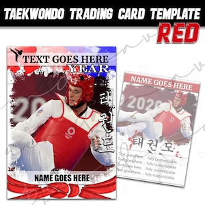 Taekwondo Sports Card- Red Belt- Google Slides- Sports- Edit
