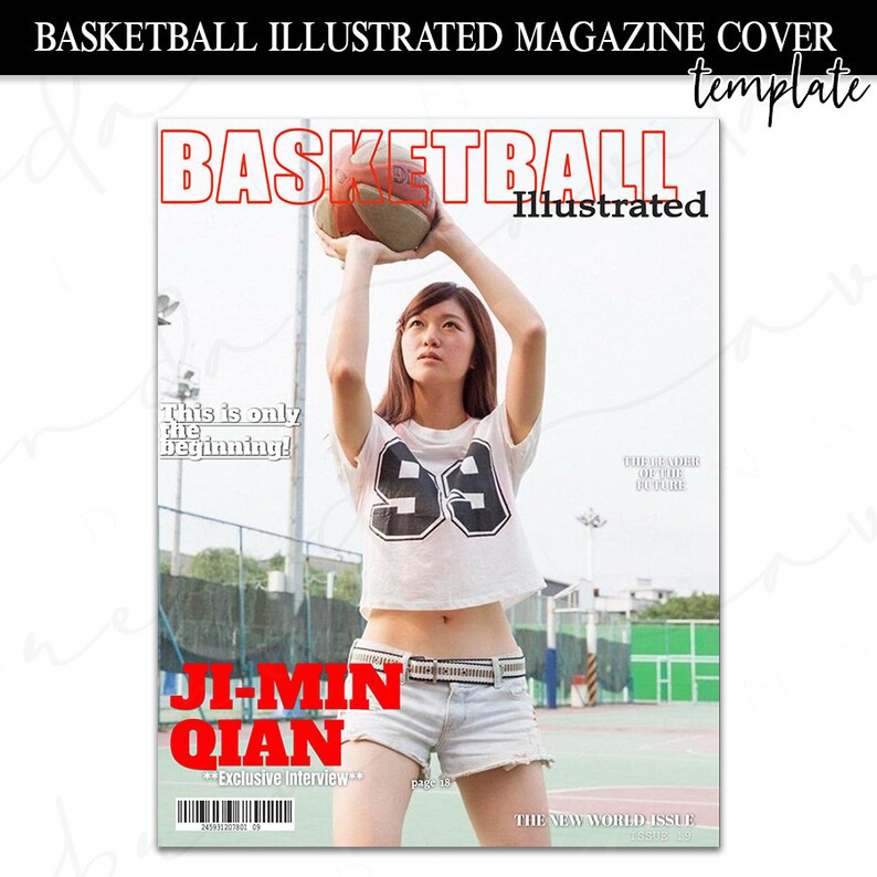 Basketball Cover Basketball Illustrated Magazine Cover Template- Google Slides- High ...