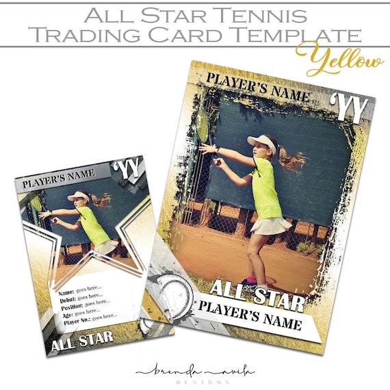ALL STAR Tennis Trading Card Sport Google Slides Star | Etsy