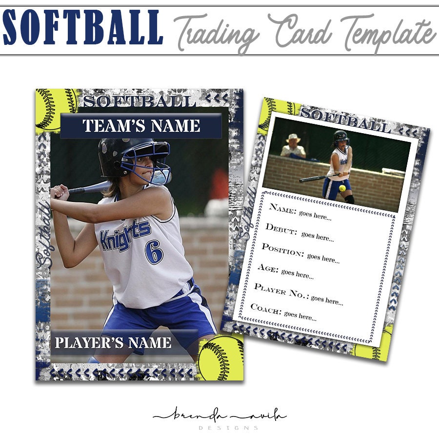 Blue Softball Trading Card Template Google Slides Sports Edit - Etsy Israel