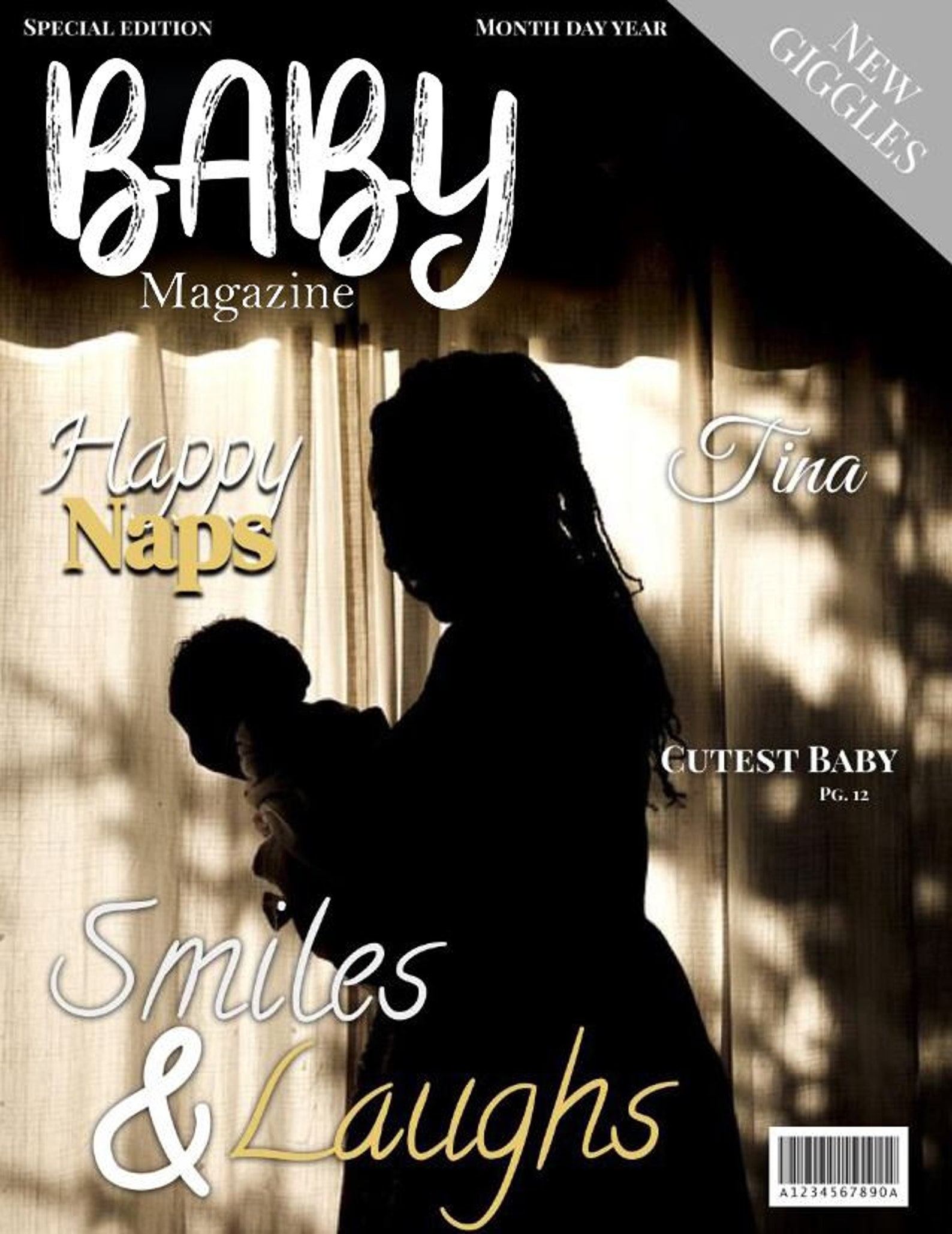 Baby Magazine Cover Template High Quality Google Slides Etsy