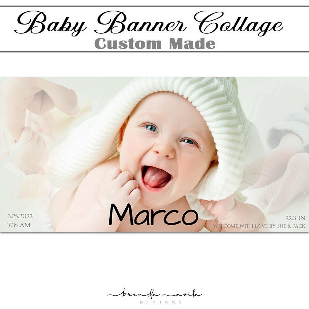 Baby Banner- Collage- Custom Made- High Quality - Etsy