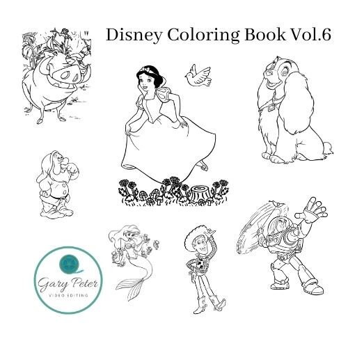 Download Disney Coloring Book Vol 6 For Children Instant Digital Download Printable Pages Ready To Print At Home Birthday Coloring Activity