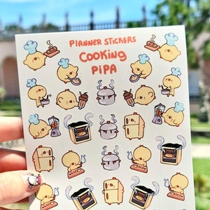 Folha de adesivos para planejador de culinária - pato fofo La Pipa