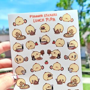 Lunch Planer Sticker Bogen - La Pipa süße Küken Ente
