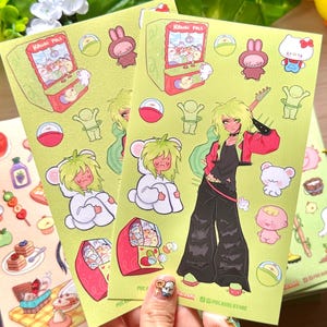Gachapon Visual Kei Cute vinyl Sticker sheet, Hiroshi!