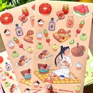 PicnicCore ! Micael Cute food vinyl Sticker sheet!
