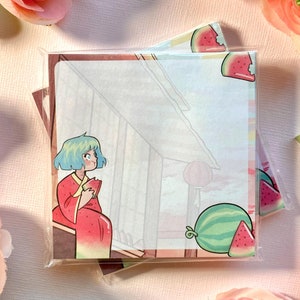 Watermelon fruit Sticky Notes Memo Pad | Cute stationery