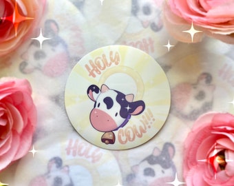 Holy Cow vinyl Sticker  | Glossy or Holographic Die Cut Sticker decorative waterproof for laptop