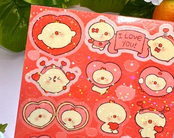 Duck Love! Valentine's day sticker sheet and Button !