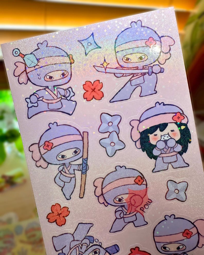 Library Ninja Sticker Chibi Ninjas Vinyl Sticker Sheets ! - Etsy