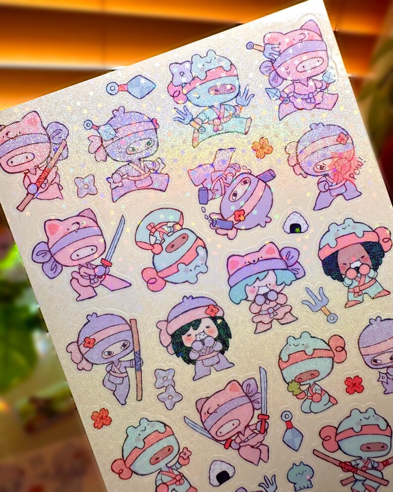 Groovy Sticker Ninja Chibi Ninjas Vinyl Sticker Sheets ! - Etsy
