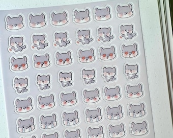 Wolf Leo Emoji Clear vinyl Sticker sheet! - cute kawaii stickers