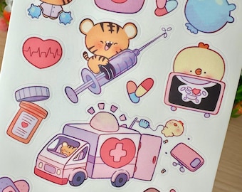Funny Nursing Vinyl Sticker sheet