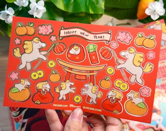Lunar New Year 2026 vinyl Sticker Sheet - Year of the Horse
