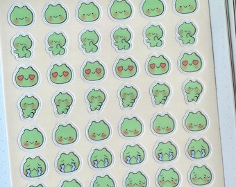 Frog Poki Clear vinyl Sticker sheet! - cute kawaii stickers