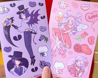 Cupids Vinyl Sticker Sheets: Valentine's Day Love & Heartbreak Magical Girls V.4
