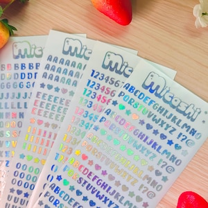 Holographic Alphabet Sticker Sheet: Bujo Planner Stickers - Polco deco , scrapbooking
