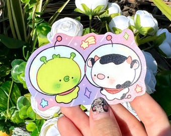 PipAlien and Cow friends Vinyl Sticker !