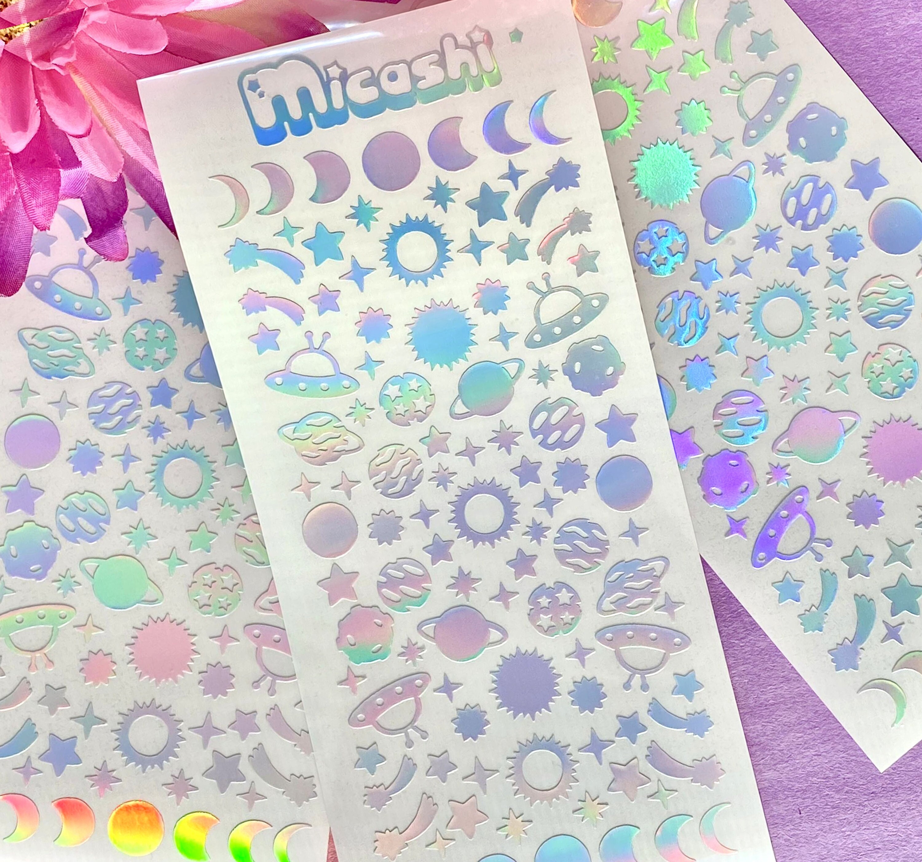 Holographic Self-adhesive Clear Sticker Overlay Sheet, Laminate Sticker  Sheet,holographic Glitter Film Sheets,holographic Laminate 