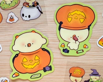 Kiss or treat Halloween Pipas - Vinyl sticker duo (2 pcs)
