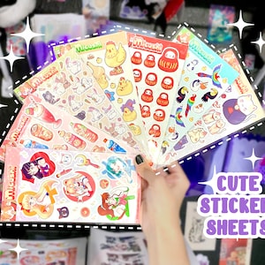 Folhas de adesivos fofas | pacote de adesivos de vinil | Adesivos Kawaii | à prova d'água | Holográfico | polco decorativo