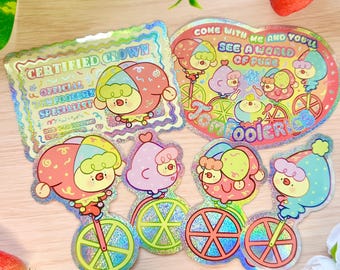 Pipayasitas Circus duck Vinyl stickers - Glitter Dots Holographic