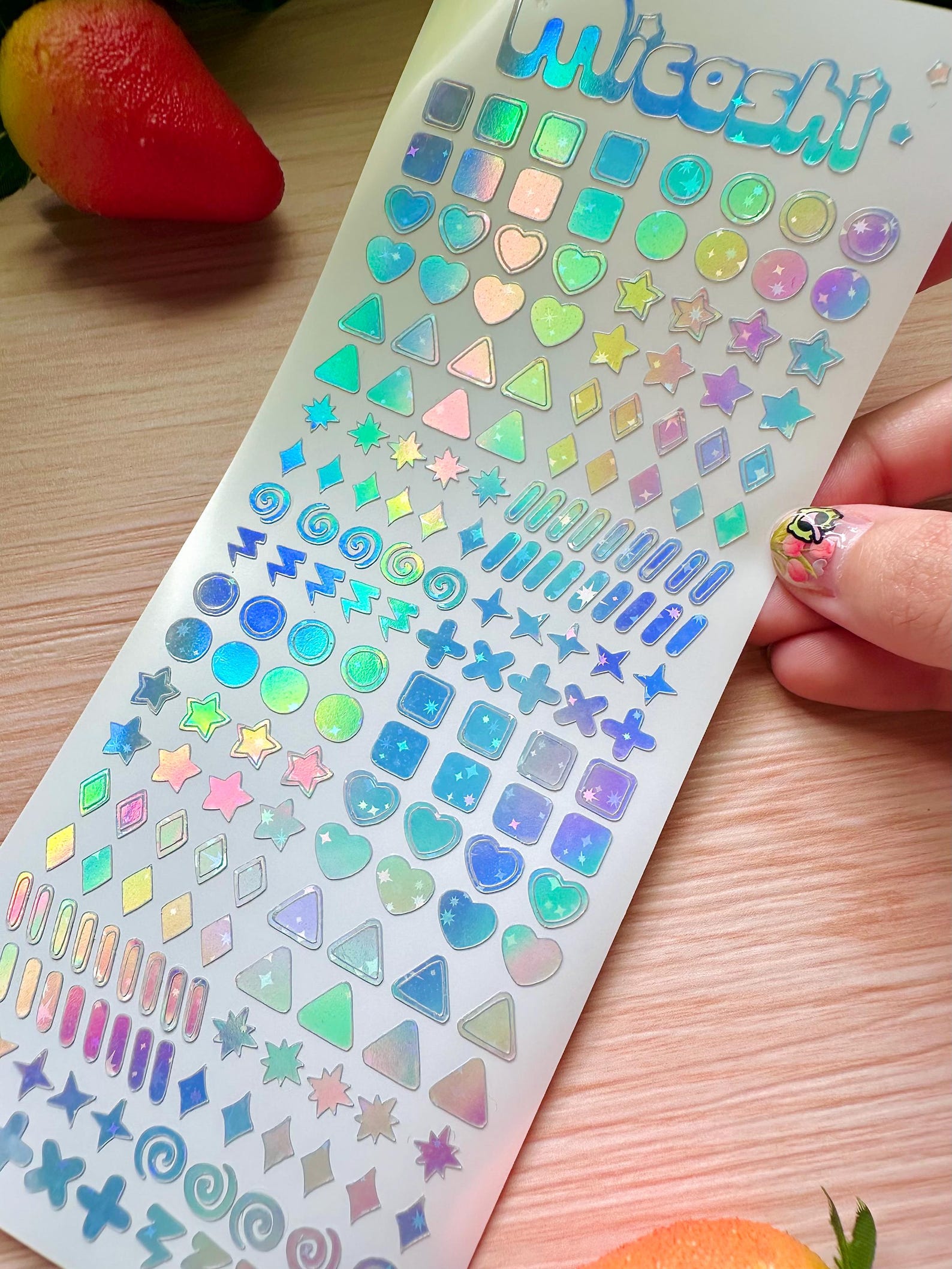 Sticker Pwp Forms Holographic Aesthetic Deco Stickers Sheet | Square, Triangle ...