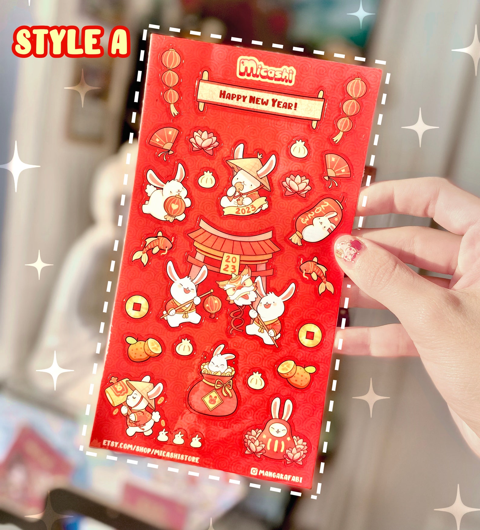 Cute Lunar New Year 2023 Sticker Sheets Year of the Rabbit - Etsy