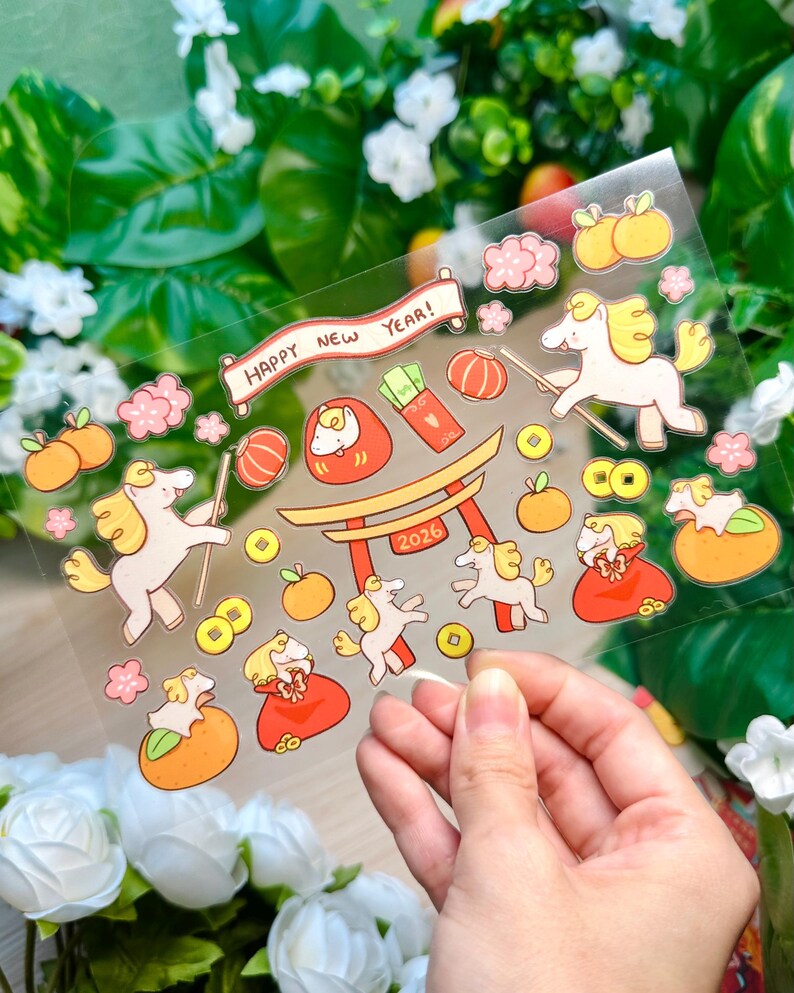 Lunar New Year 2026 Vinyl Sticker Sheet - Year of the Horse - Etsy