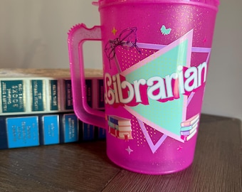 Retro bibliothecarismok: geïsoleerde 34oz truckermok, leesgrage cadeau