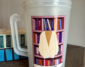 Mok bibliothecaris: 34 oz geïsoleerde retro truckermok - leesgrage cadeau