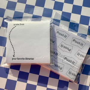 Librarian Sticky Note | Post-It Note | Cute Desk Accessory | Library Sticky Note | Library Gift | Cute Note Pad | 3x3 Post-It Note