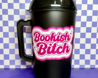 Bookish geïsoleerde B-mok van 34 oz: cadeau voor retrolezer