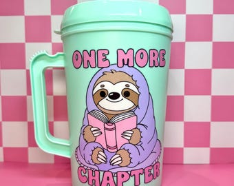 Mok One More Chapter: geïsoleerde truckermok van 34 oz - Bookish Reader Gift