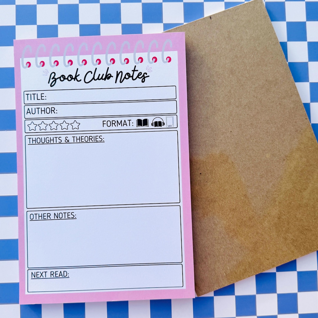 Book Club Notepad | Lined Notepad | Reader Gift | Stationery | Book ...
