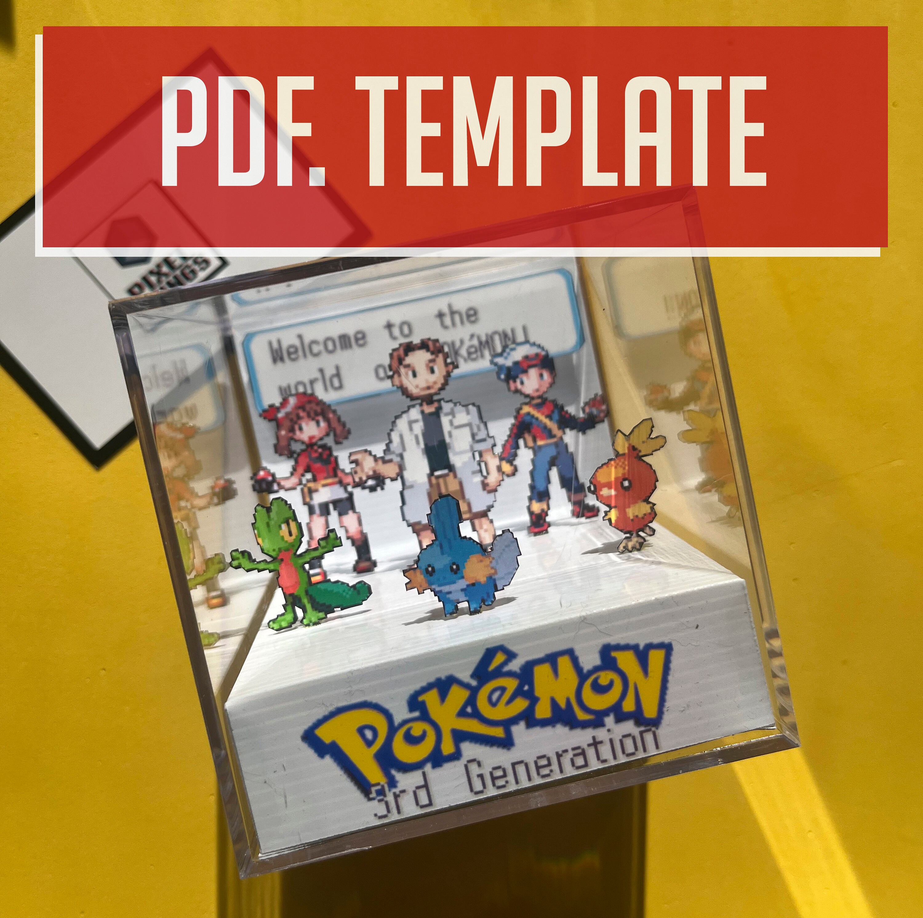 Pokemon Meme PP2 Encounter Handmade Diorama - Gameboy Gaming/Retro Cube -  Fanart