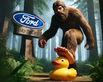 Sasquatch Stomps Duck - Drapeau Ford Bronco (2 pi x 3 pi)
