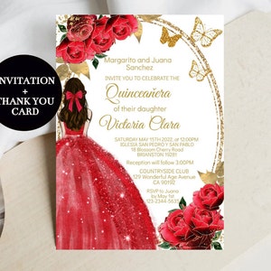 Quinceanera Invitations Spanish or English, Pink Gold - Cupcakemakeover