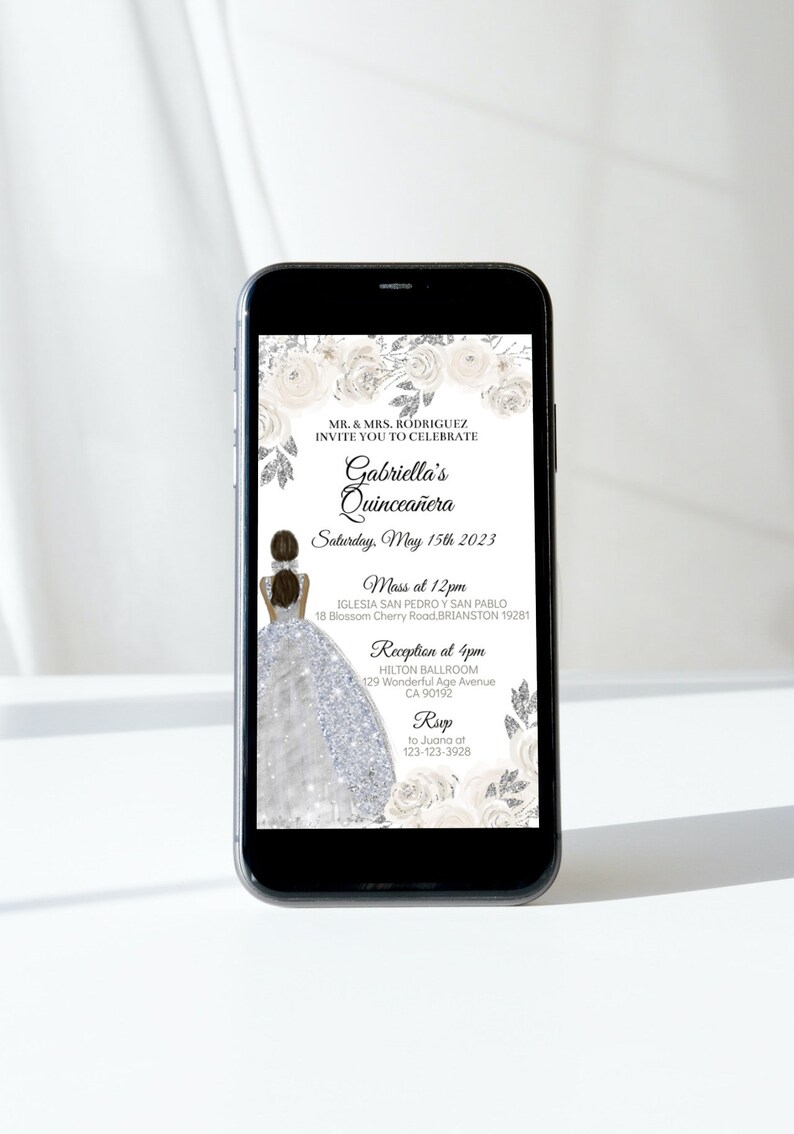 Electronic Quinceañera Digital Invitation Sweet 16 Editable Etsy