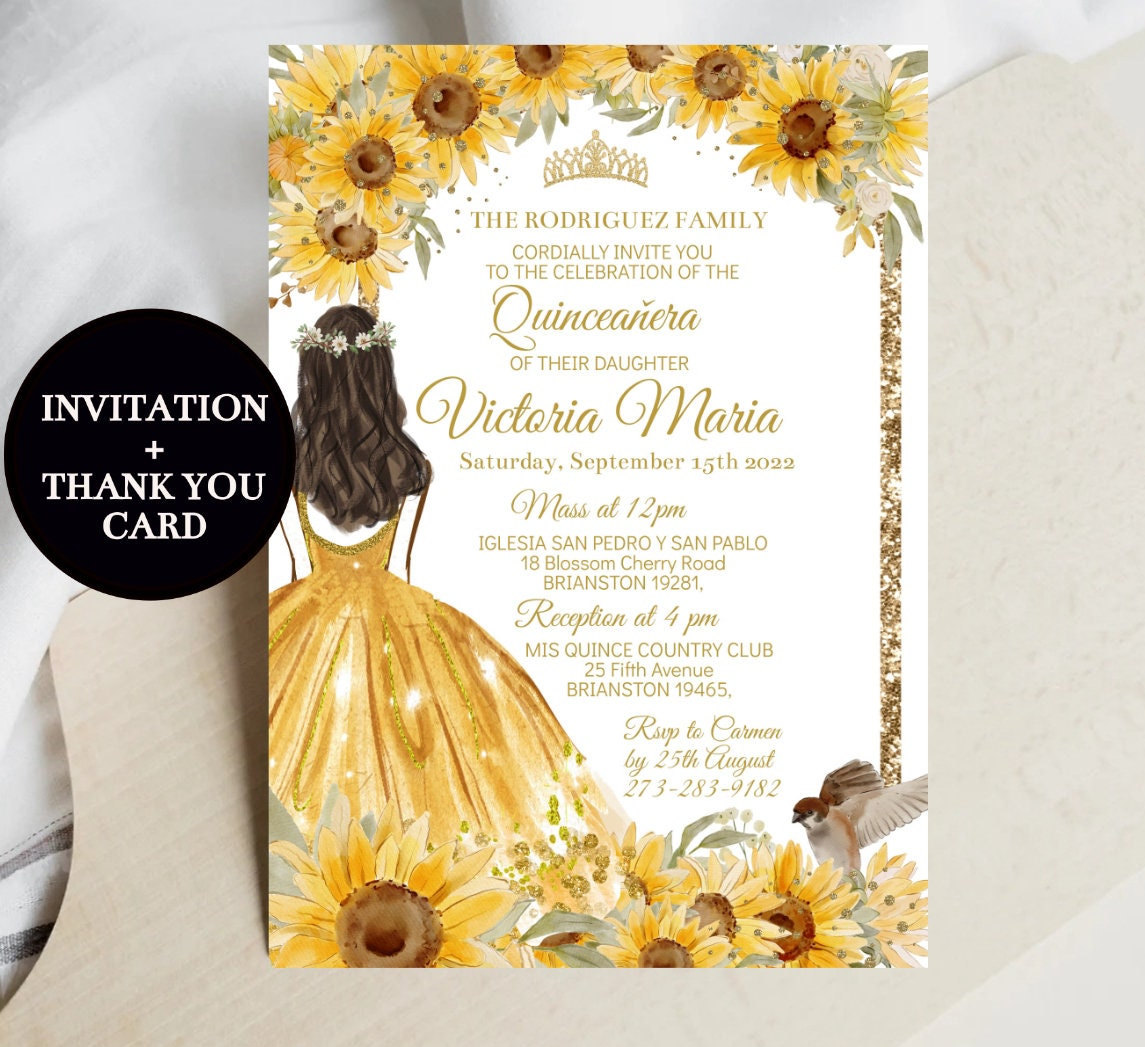 Quinceanera Invitation Girasol