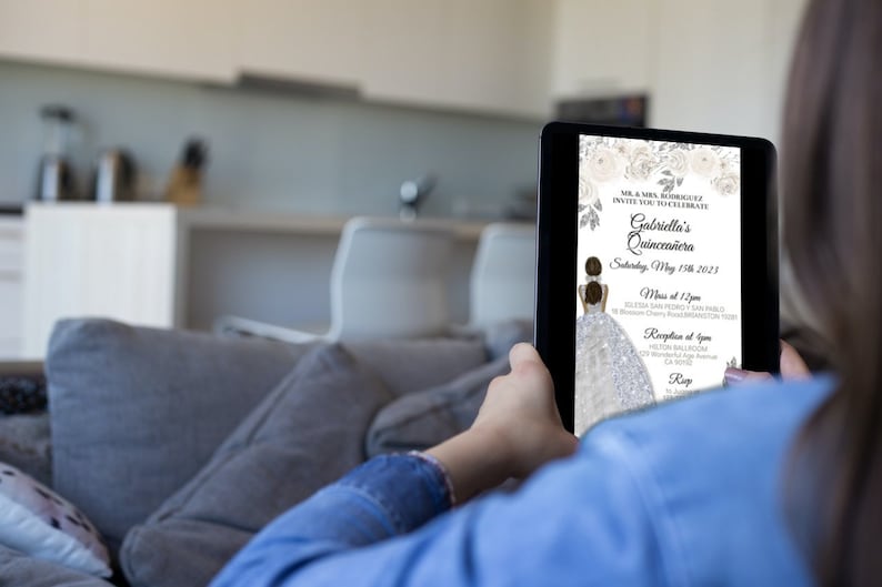 Electronic Quinceañera Digital Invitation Sweet 16 Editable Etsy