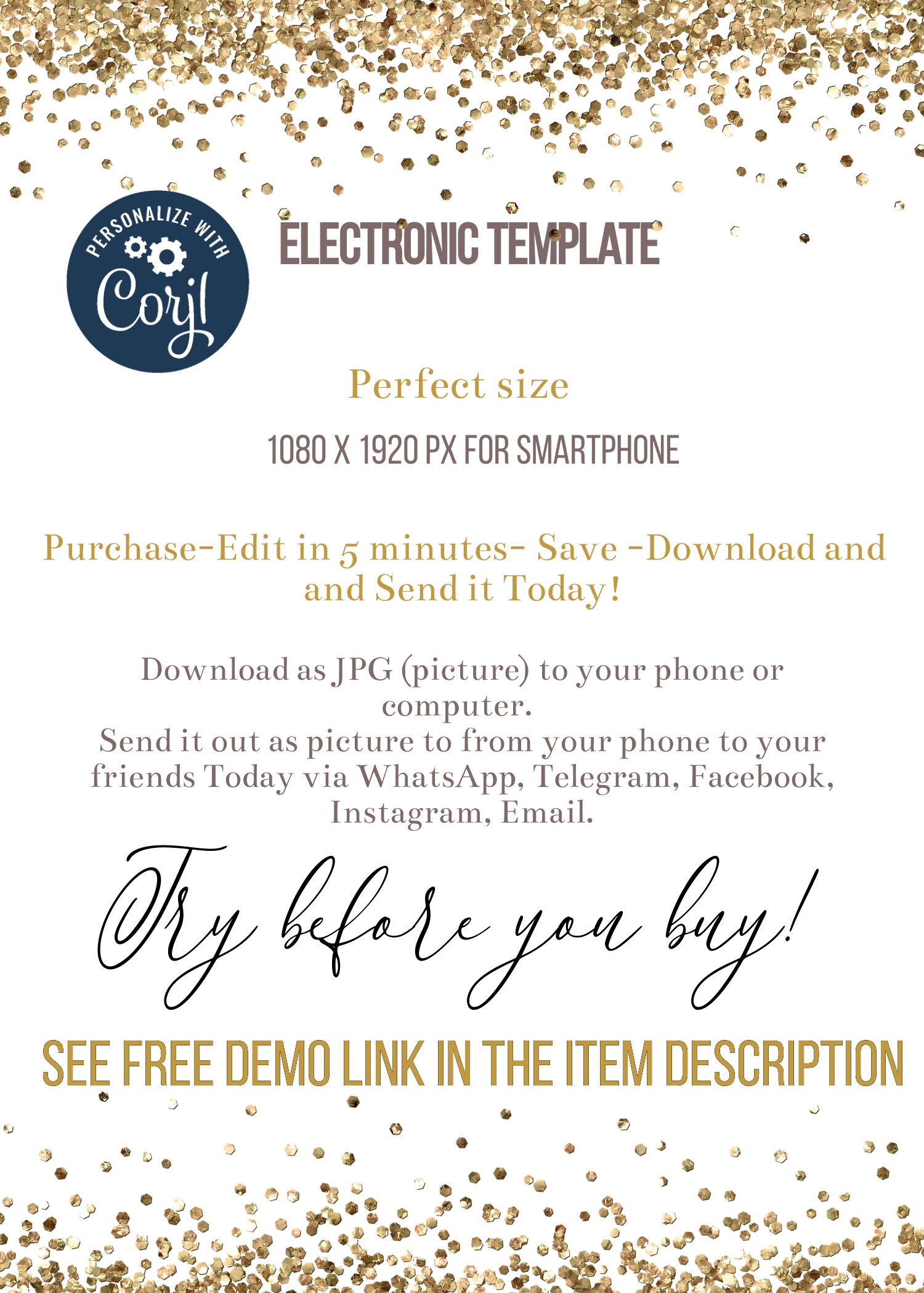 オーダー専用ページ Electronic Quinceañera Digital Invitation, Royal Blue Silver