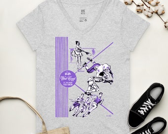 70&#39;s-80&#39;s Old School Women’s recycled v-neck t-shirt