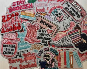 Book Patch, Book Patches Iron On, Embroidered Book Applique, Iron On Patches, Reading Lover, Book Lover, Reader, Birthday Gift, Book Gift
