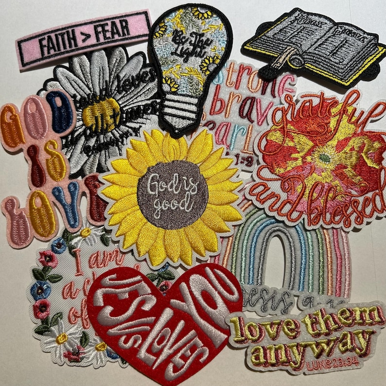 Jesus Patches, Iron on Patch, Jesus Christ, Faith, Bible Verse ...